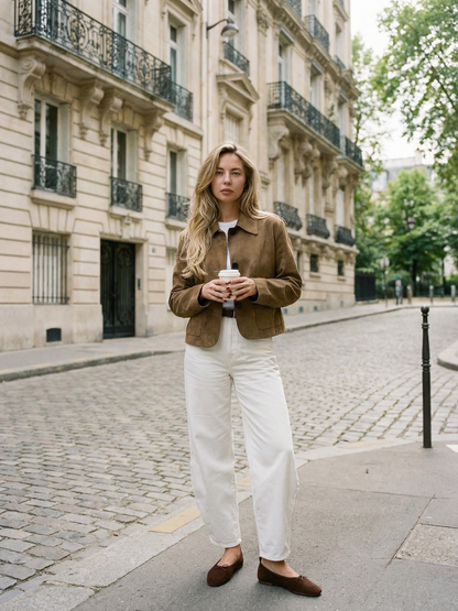 Suede Shacket Cropped Jacket Streetwear