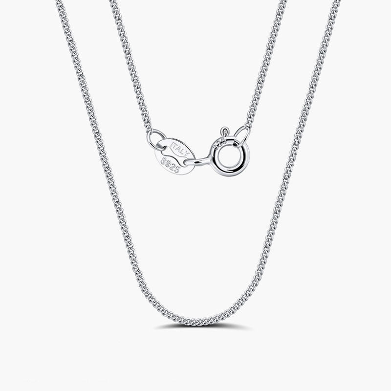 Dynamic Silver Polished 1MM Curb Chain Necklace