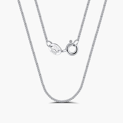 Dynamic Silver Polished 1MM Curb Chain Necklace