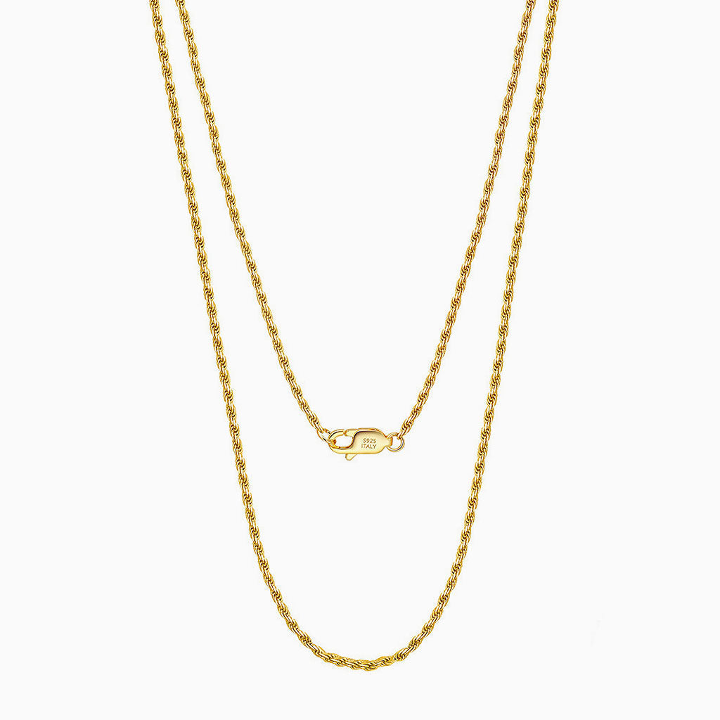 Twisted Rope Sterling Silver 1.5MM Chain Necklace