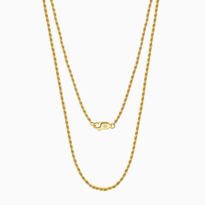 Twisted Rope Sterling Silver 1.5MM Chain Necklace