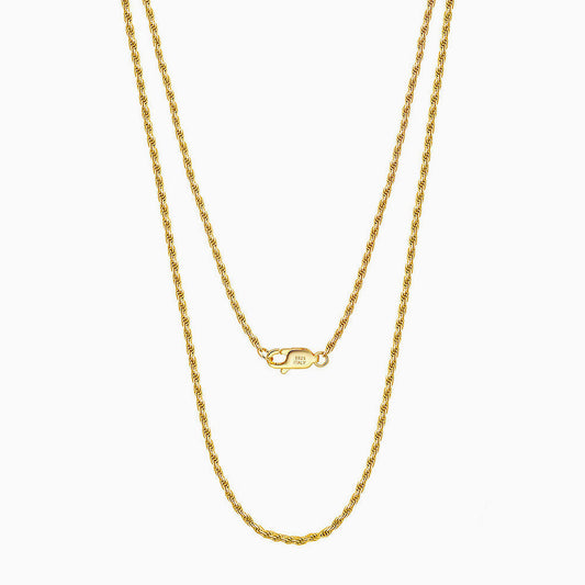 Twisted Rope Sterling Silver 1.5MM Chain Necklace