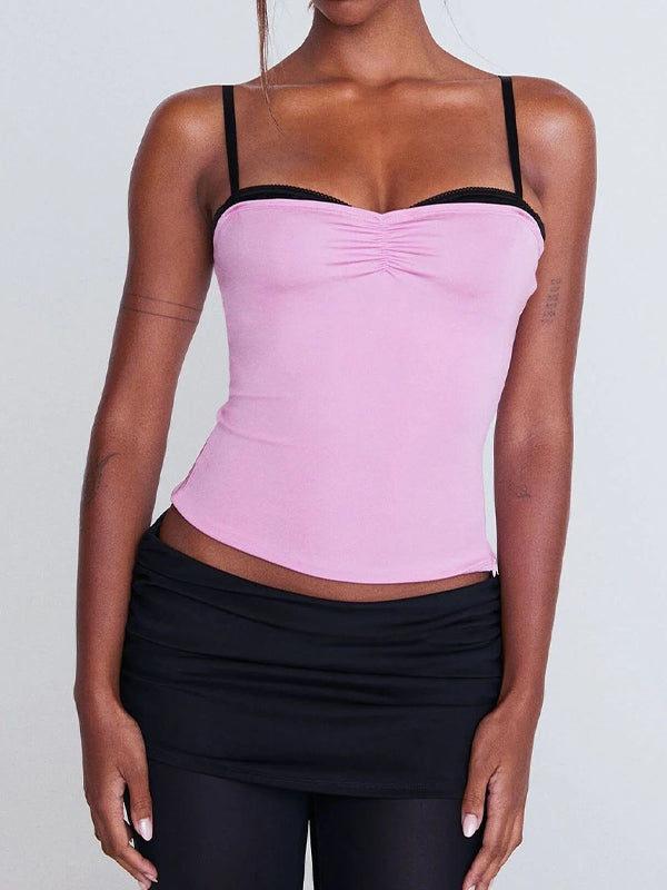 Mesh Print Slim Fit Cami Top