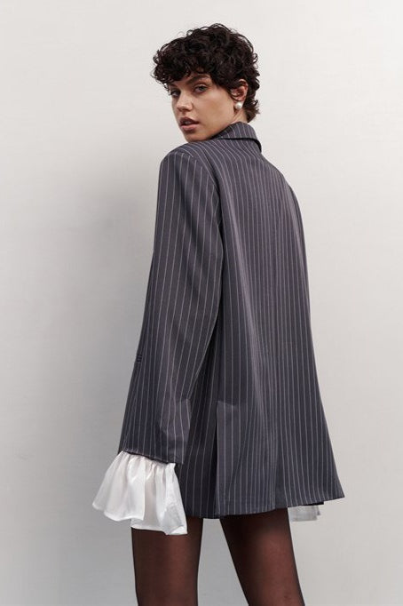 Vintage Striped Patchwork Blazer