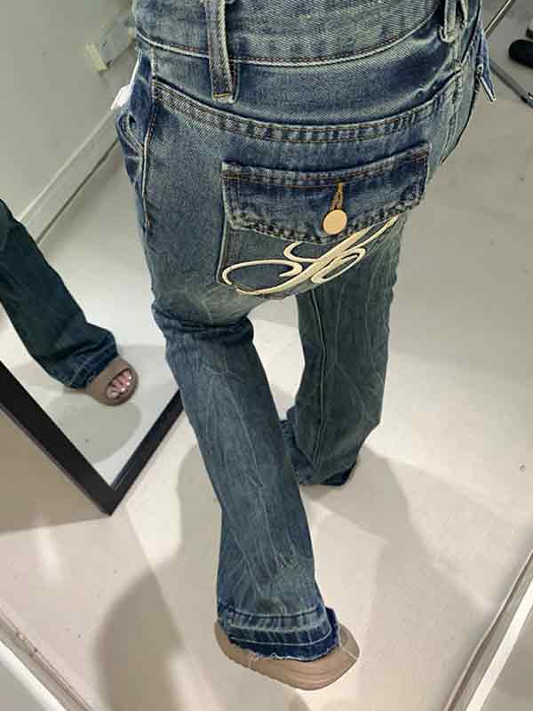 Embroidered Flared Jeans