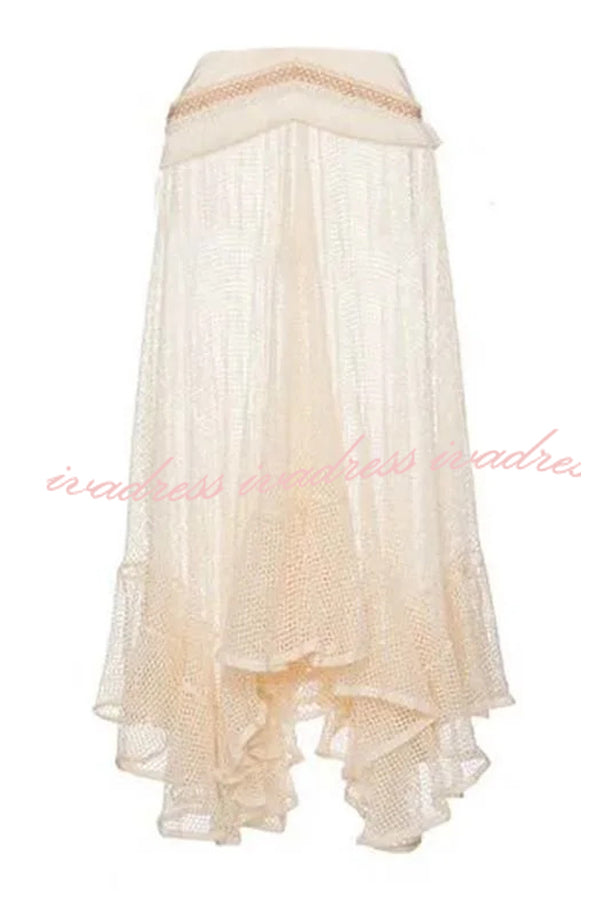 Sexy See-through Mesh Lace Resort Beach Skirt