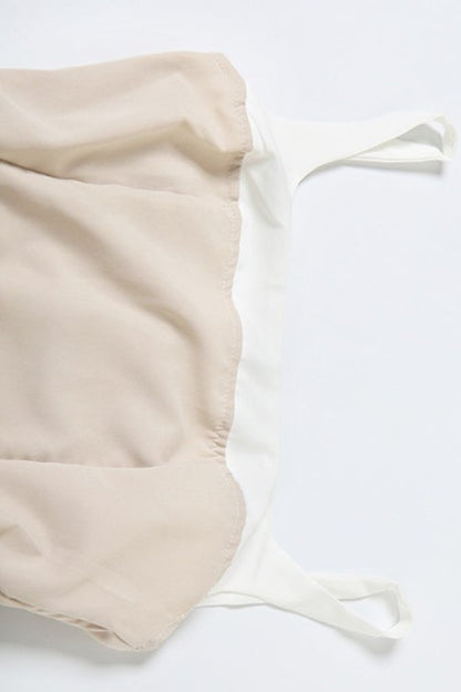 Spaghetti Strap Corset Bodice Draped Bubble Hem Mini Dress