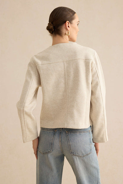 Button And Pocket Metallic Jacket