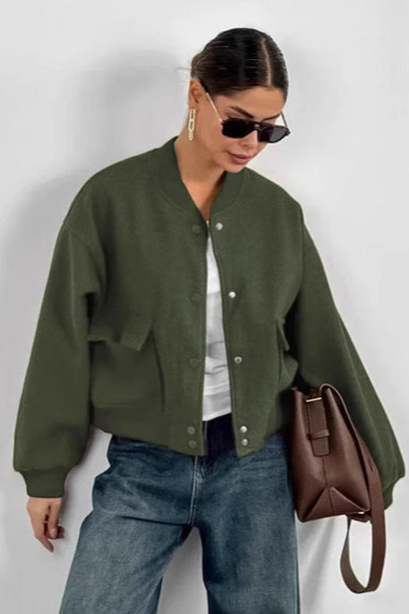 Red Angora Stand Collar Jacket