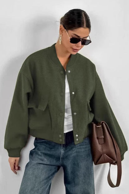 Red Angora Stand Collar Jacket