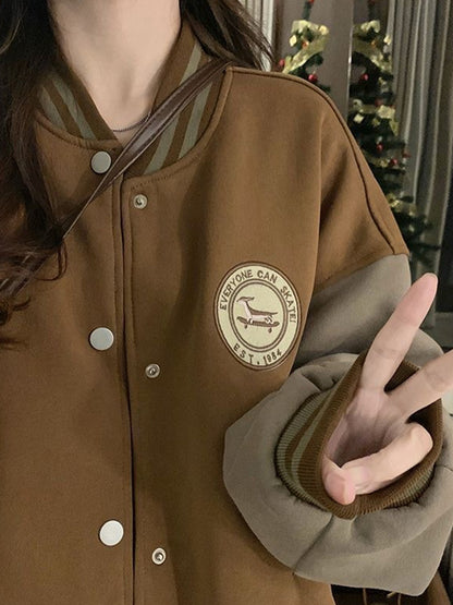 Contrast Colors Loose Casual Jacket