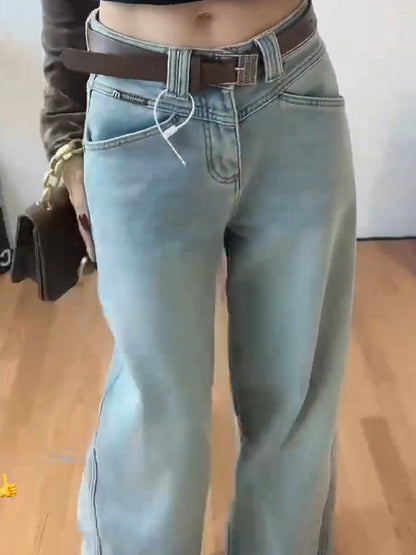 Wash Make Old Straight Tubes Boyfriend Jeans