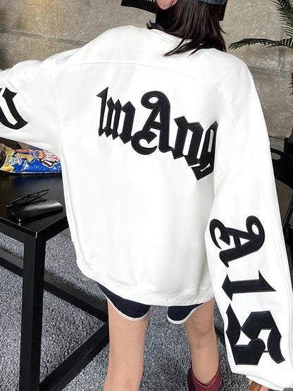 Street Letter Print Oversized Sweatshirt