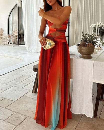 Gradient Strapless Dress