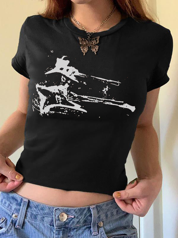 Guitar Print Short Sleeve Tee