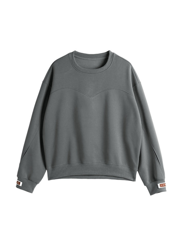 Solid Color Sleeve Embellished Oversized Hoodie