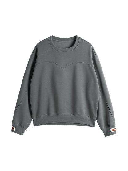 Solid Color Sleeve Embellished Oversized Hoodie