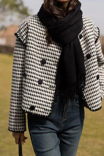 Tweed Houndstooth Short Jacket