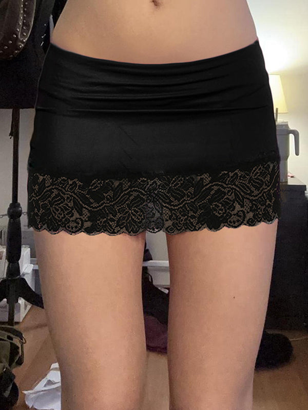 Lace Wrap Hip Slimming Mini Skirt