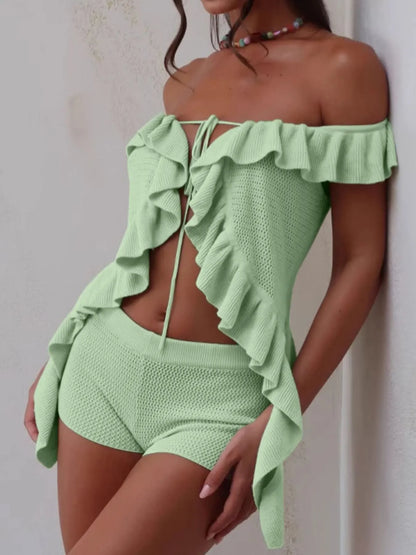 Hannah Knit ruffle Set