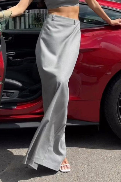 High Waist Draped Mermaid Maxi Skirt