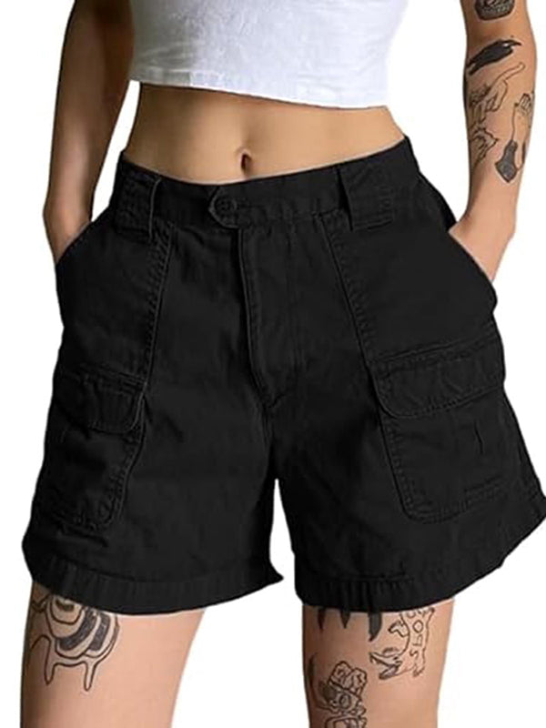 Denim Straight Leg Cargo Shorts