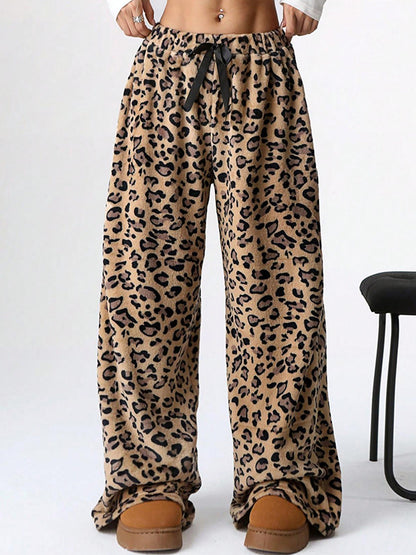 Leopard Print Wide Leg Pants