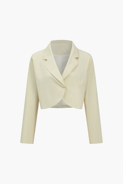 Basic Solid Crop Blazer