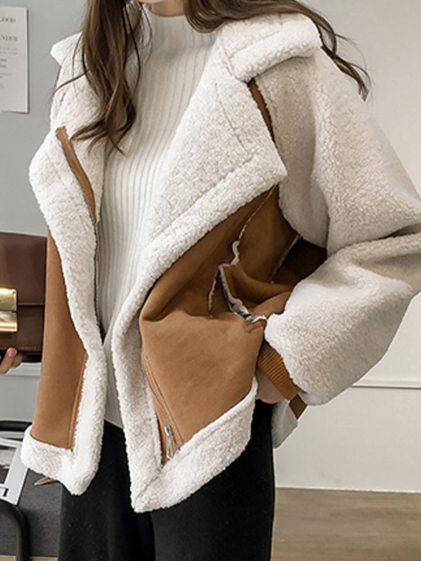 Lambswool Suede Patch Loose Jacket