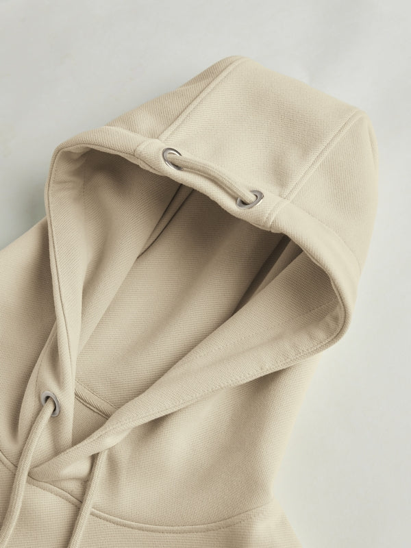 Letter Print Drawstring Eyelet Decor Pocket Oversized Hoodie