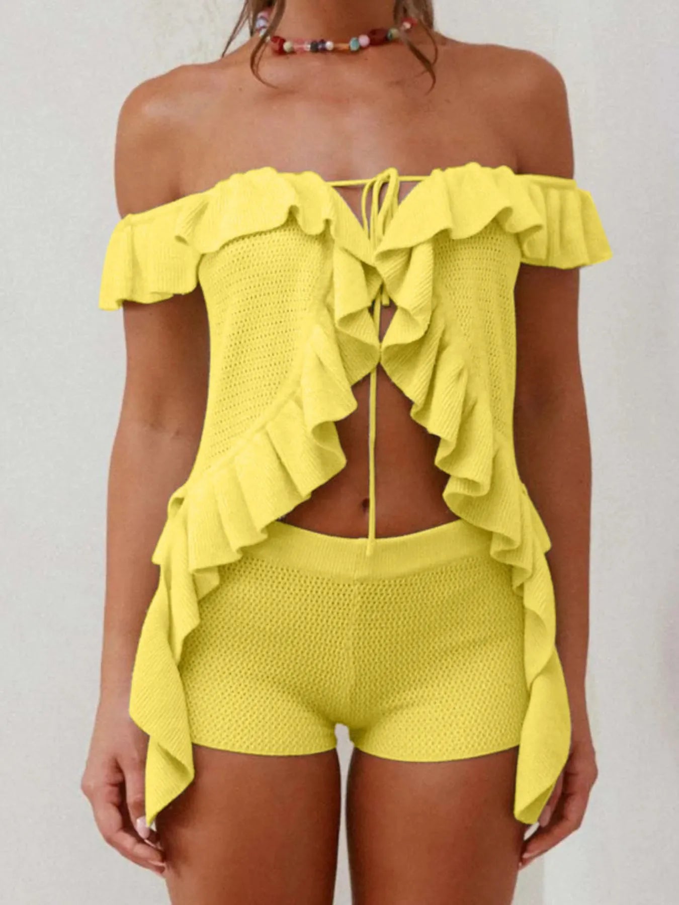 Hannah Knit ruffle Set
