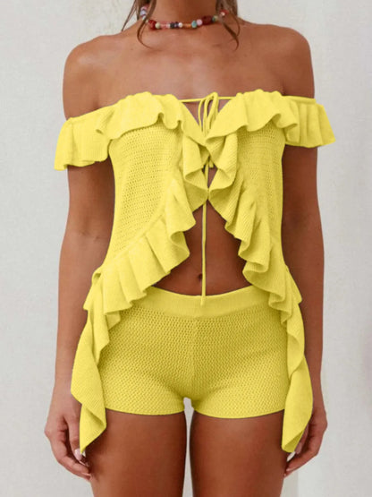Hannah Knit ruffle Set