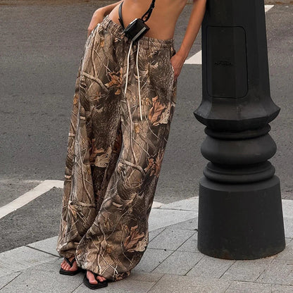 Printed Drawstring Wide Pant