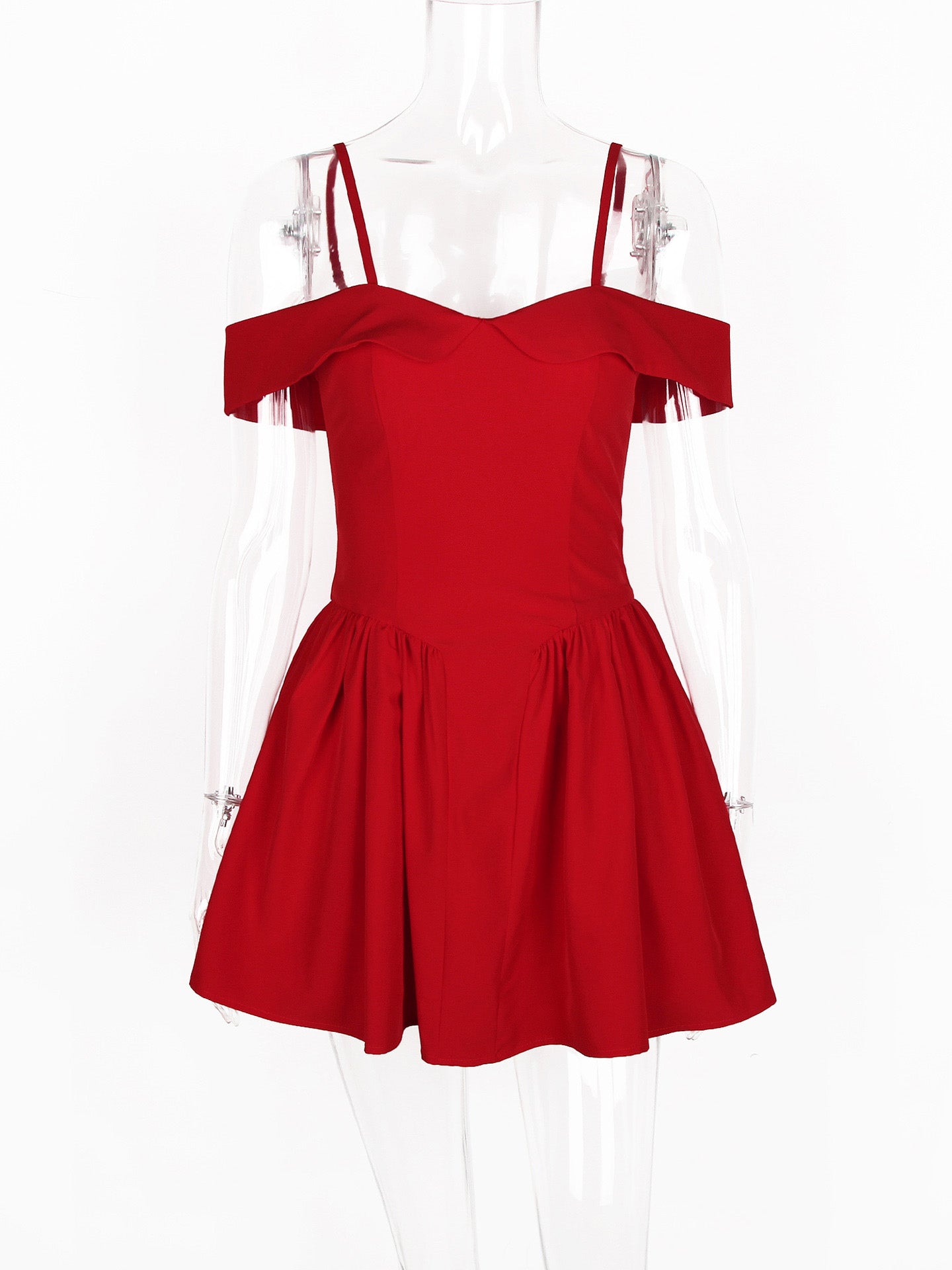 Little Black Dress Spaghetti Straps Flared Birthday Party Mini Dresses