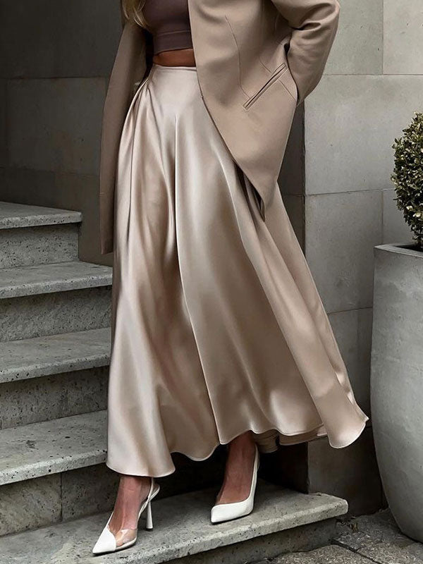 Satin Skirt For Women Autumn Long Bottoms For Women