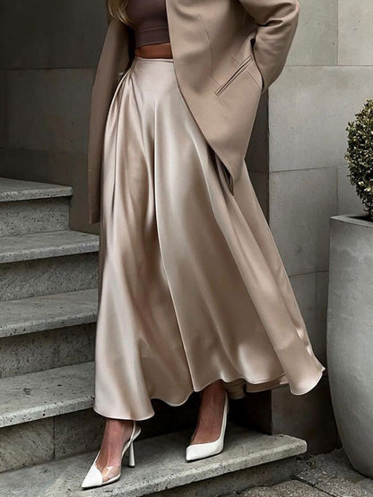 Satin Skirt For Women Autumn Long Bottoms For Women