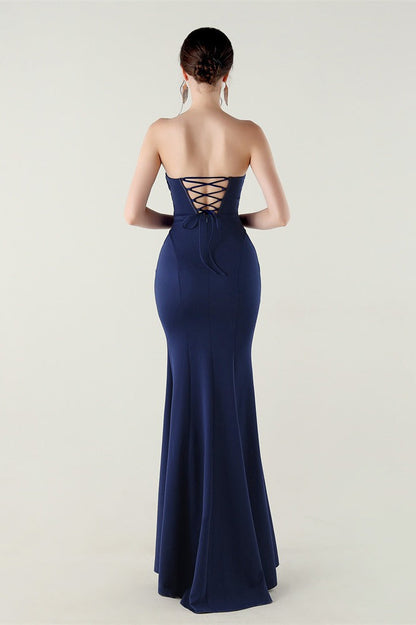 Strapless Sweetheart Pleated Party Dress