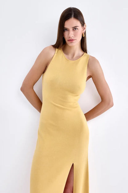 Elegant Knit Sleeveless Sweater Dress