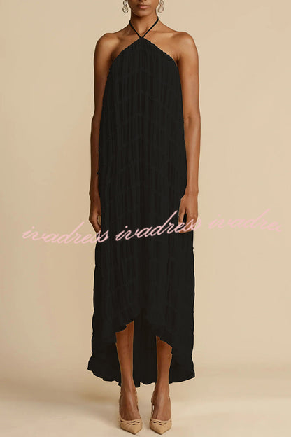 Passion and Romance Pleated Back Elastic Straps Adjustable Halter Tank