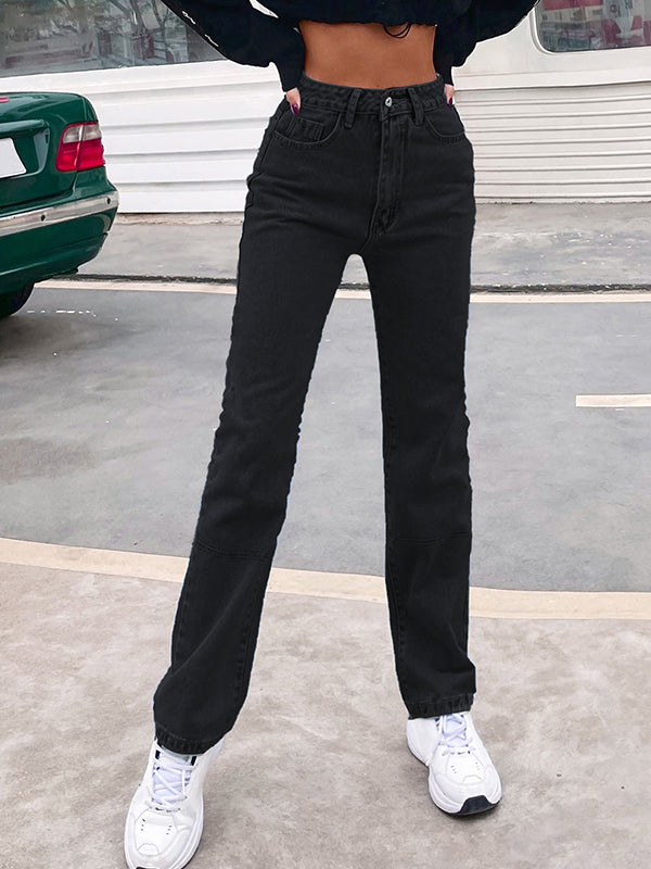 Stylish Black Straight Boyfriend Jeans