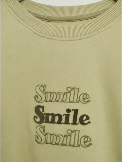 Smile Print Pull Over Oversized Hoodie