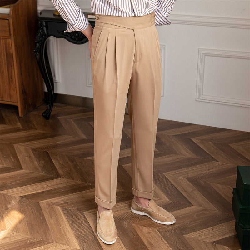 High Waist Pleated Trousers | Straight Leg | Maison Collection