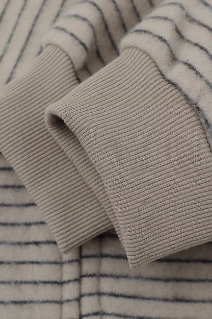 Striped Zip Knit Hoodie