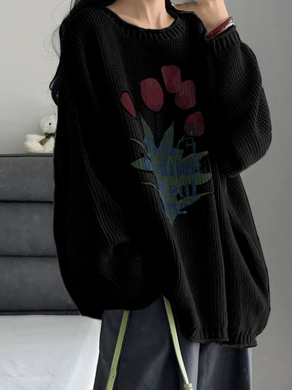 Tulip Jacquard Loose Sweater