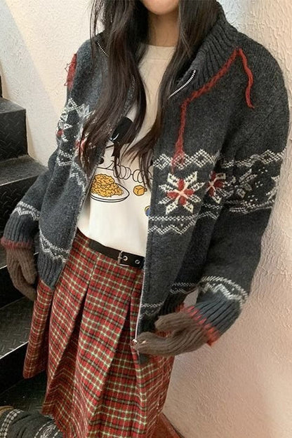 Plaid Wool Pleated Skirt