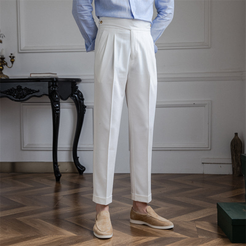 High Waist Pleated Trousers | Straight Leg | Maison Collection