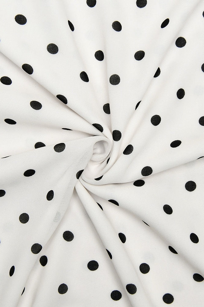 Polka Dot Cowl Neck Spaghetti Strap Open Back Column Maxi Dress