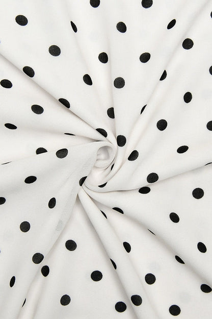 Polka Dot Cowl Neck Spaghetti Strap Open Back Column Maxi Dress