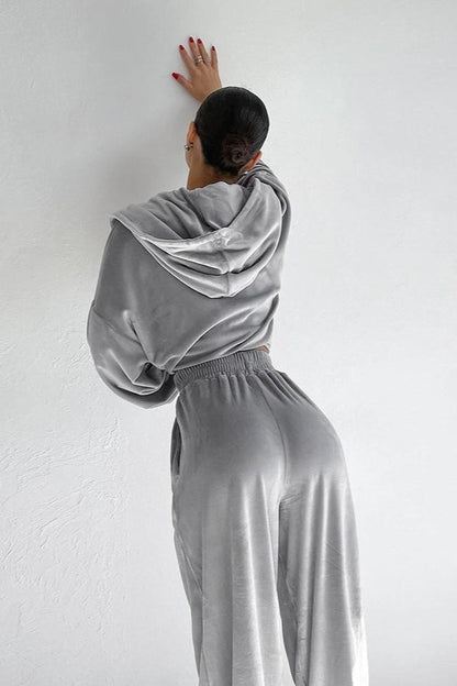 Long Sleeve Velour Track Set Activewear Set
