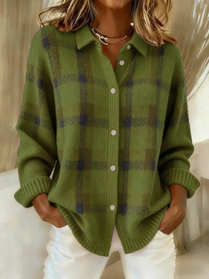 The Anny — Plaid Knit Cardigan